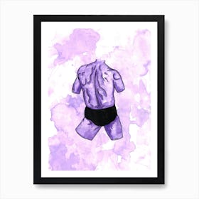 Male Bum Watercolour Art Print