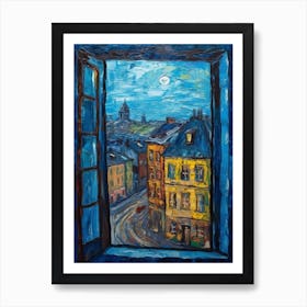 Window View Of Stockholm Sweden In The Style Of Expressionism 3 Art Print