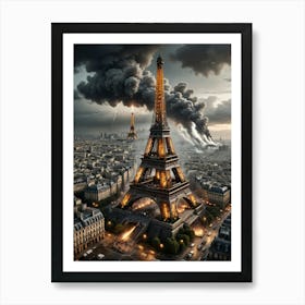 Eiffel Tower Down Art Print