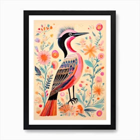 Pink Scandi Cormorant 4 Art Print