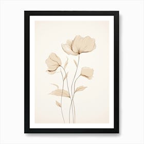 Blossom Line Sketch Flower Wall Print Art Print