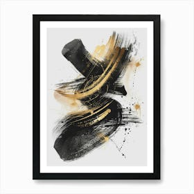 Abstract Black And Gold Painting 44 Art Print