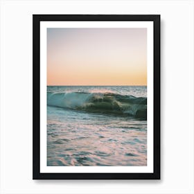 Waves At Sunset Art Print
