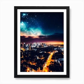 Night Sky Over City 8 Art Print