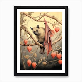 Straw Colored Fruit Bat Painting 2 Art Print