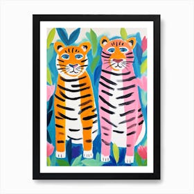 Colourful Kids Animal Art Bengal Tiger 2 Art Print