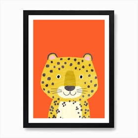 Leopard Orange Art Print