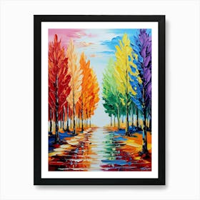 Rainbow Trees Art Print