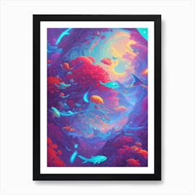 Psychedelic fish 2 Art Print