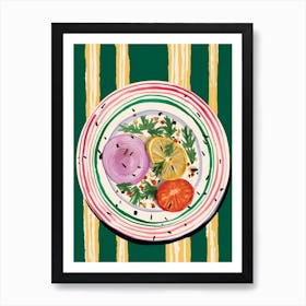 A Plate Of Spinach, Top View Food Illustration 2 Art Print