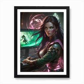 Gamer Warrior woman. Sophia Brave Art Print