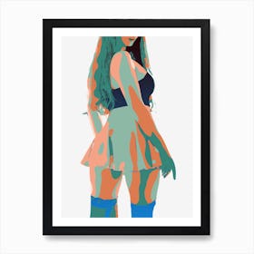 Abstract Geometric Sexy Woman (39) Art Print