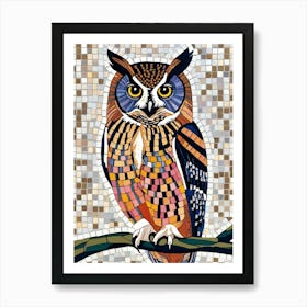 Mosaic Owl 2 Art Print