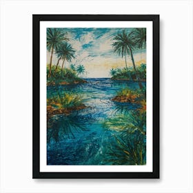 Palm Trees In The Water Art Print