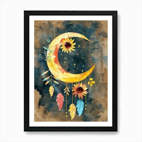 Retro Skylines In Orbiting Abstraction Art Print