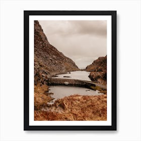 Old Bridge Over Mountain Lake In Ireland Art Print