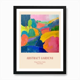 Colourful Gardens Chicago Botanic Garden Usa 4 Red Poster Art Print