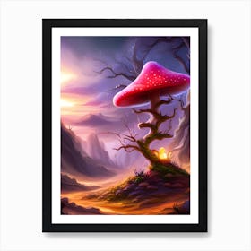 Mushroom In The Forest Art Print