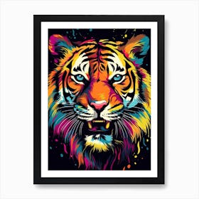 Tiger Art In Pop Art Style 4 Art Print