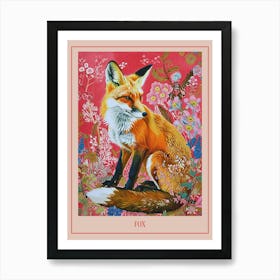 Floral Animal Painting Fox 1 Poster Art Print