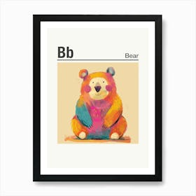 Animals Alphabet Bear 4 Art Print