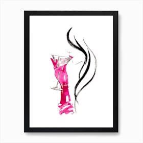 Lady Drinking Profile V2 Art Print