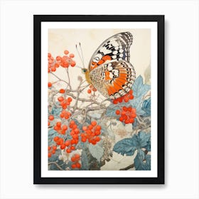 Butterfly Japanese Style Painting 2 Art Print