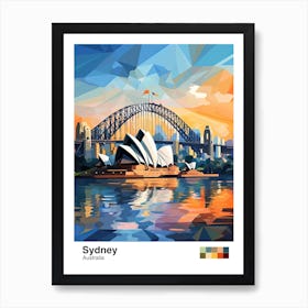 Sydney, Australia, Geometric Illustration 2 Poster Art Print