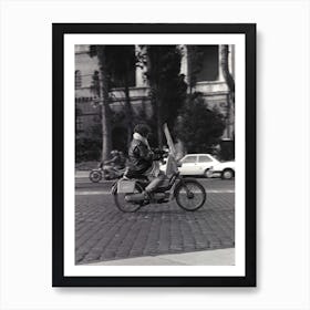 Cool Girl On A Scooter Rome Italy Art Print