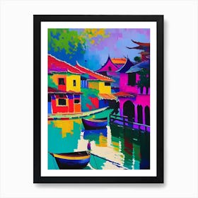 Hoi An Vietnam Colourful Painting Tropical Destination Art Print