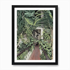 Barbican Conservatory Spiral Staircase Art Print