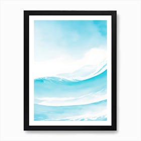 Blue Ocean Wave Watercolor Vertical Composition 44 Art Print