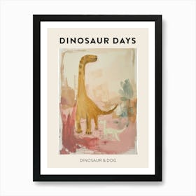 Dinosaur & A Dog Poster 1 Art Print