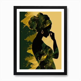 Silhouette Of A Pregnant Woman Art Print