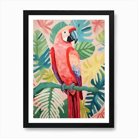 Pink Scandi Macaw 4 Art Print