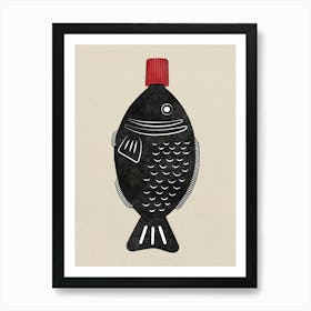 Soy Sauce Fish Beige Art Print