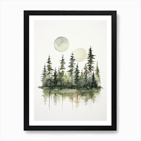 Watercolour Of Tongass National Forest   Alaska Usa 2 Art Print