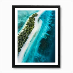 Aerial View Of An Island In The Maldives 1 Art Print