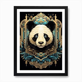 Panda Art In Art Deco Style 2 Art Print