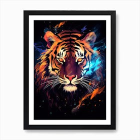 Tiger Art In Digital Art Style 2 Art Print