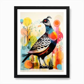 Bird Painting Collage Grouse 4 Art Print