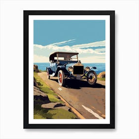 A Ford Model T In Causeway Coastal Route Illustration 2 Art Print