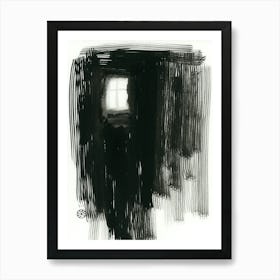 Blackout - black and white painting window ink Art Print