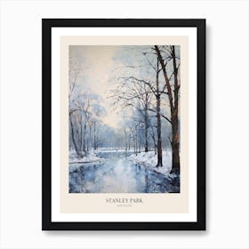 Winter City Park Poster Stanley Park Vancouver Canada 1 Art Print