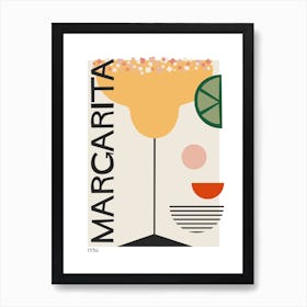 Margarita Retro Cocktail  Neutral Art Print