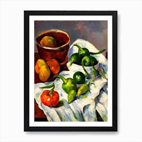 Serrano Pepper 3 Cezanne Style vegetable Art Print