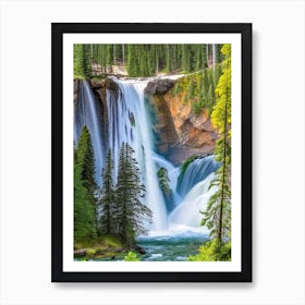 Grizzly Falls, United States Realistic Photograph (1) Art Print