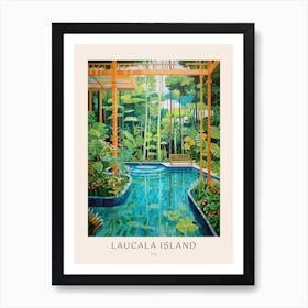 Laucala Island, Fiji 2 Midcentury Modern Pool Poster Art Print