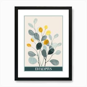 Eucalyptus Tree Illustration Flat 8 Poster Art Print