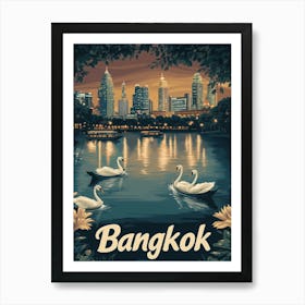 Aihrgdesign A Mid Century Modern Travel Poster For Bangkok 2 Art Print